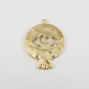 Metal Pomegranate-Eye Gold 6.3x4.9cm
