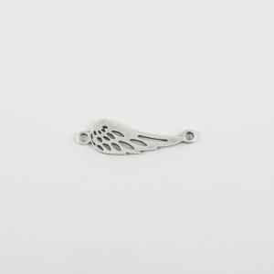 Μεταλλικό Φτερό Ασημί 3.2x1cm