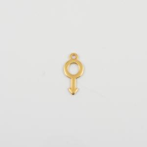Σύμβολο Αρσενικό Χρυσό 1.8x0.9cm