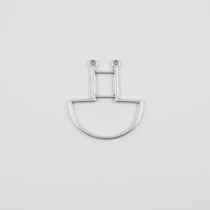 Ημικύκλιο Περίγραμμα Ασημί 3.4x3.1cm