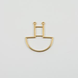 Semicircle Outline Gold 3.4x3.1cm