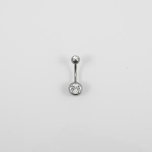 Σκουλαρίκι Τιτάνιο Κρύσταλα Λευκά 2.3cm