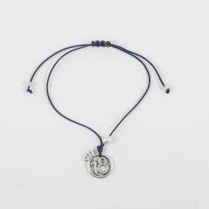 Bracelet Blue "18" Crown Silver