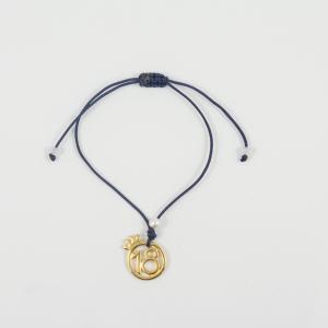 Bracelet Blue "18" Crown Gold