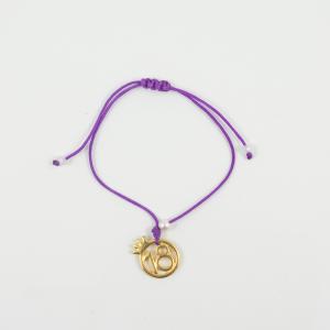 Bracelet Purple "18" Crown Gold