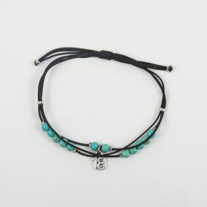 Bracelet Turquoise Beads "18" Silver