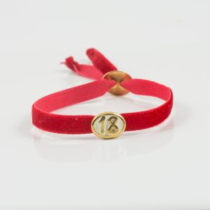 Bracelet Velvet Red "18" Oval