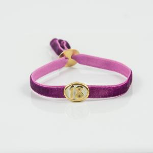Bracelet Velvet Purple "18" Oval