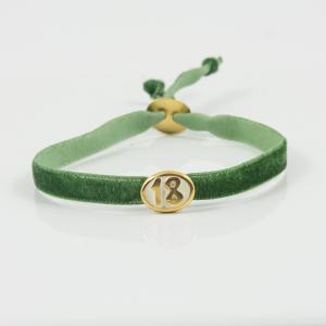 Bracelet Velvet Green "18" Oval