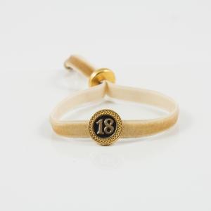 Bracelet Velvet Beige "18" Round