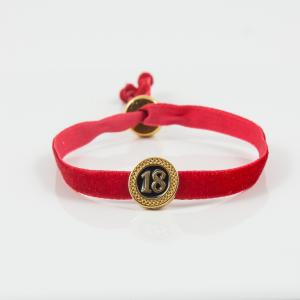 Bracelet Velvet Red "18" Round
