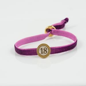 Bracelet Velvet Purple "18" Round