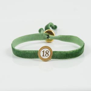 Bracelet Velvet Green "18" Round