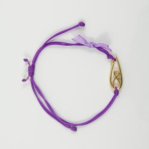 Bracelet Purple "18" Gold Bow