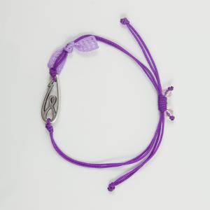 Bracelet Purple "18" Silver Bow
