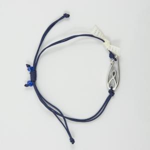Bracelet Blue "18" Silver Bow
