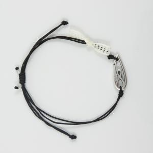 Bracelet Black "18" Silver Bow