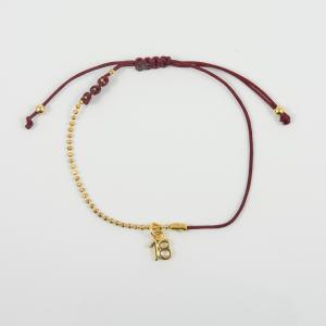 Bracelet Burgundy "18" Chain Gold