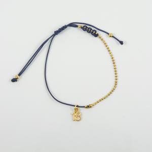 Bracelet Blue "18" Chain Gold