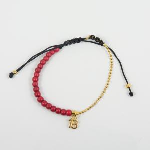 Bracelet "18" Chain Red Beads