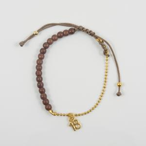 Bracelet "18" Chain Brown Beads