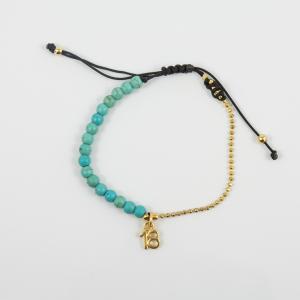 Bracelet "18" Chain Turquoise Beads