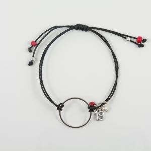 Bracelet "18" Hoop Red Beads