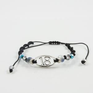 Macrame Bracelet Black "18" Beads