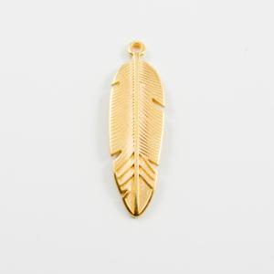 Metal Feather Gold 3.4x1cm