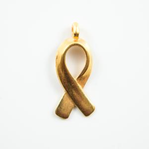 Metal Awareness Ribbon Gold