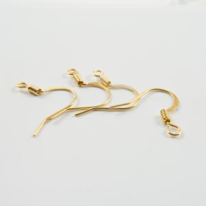 Γάτζοι Σκουλαρίκια Πλακέ Χρυσοί 2cm