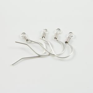 Hooks Earrings Flat Silver 2cm