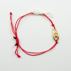 Bracelet Red "18" Gold Bow