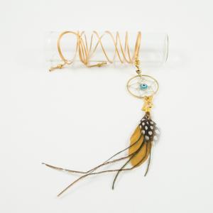 Necklace Gold "18" Dream Catcher Feather