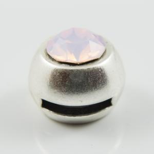 Silver Item Crystal Pink Opal 14mm