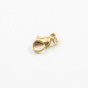 Steel Lobster Claw Clasp Gold 1.8x1cm