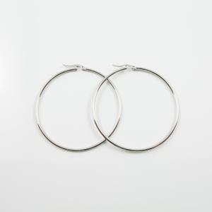 Steel Hoop Earring Silver 5.5cm