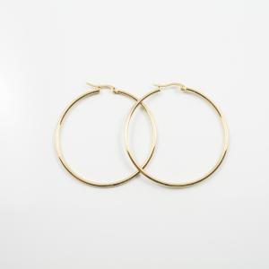 Steel Hoop Earring Gold 5cm