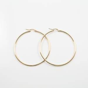 Steel Hoop Earring Gold 5.5cm