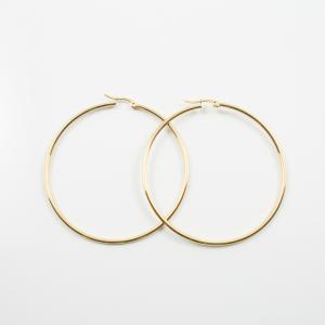 Steel Hoop Earring Gold 6cm
