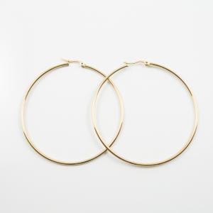 Steel Hoop Earring Gold 6.5cm
