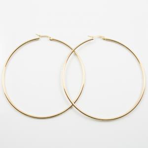 Steel Hoop Earring Gold 7.5cm