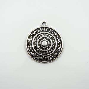 Zodiac Circle Silver 3.5x3.1cm