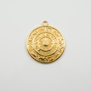 Zodiac Circle Gold 3.5x3.1cm