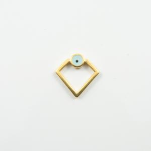 Διαμάντι Χρυσό Μάτι Γαλάζιο 1.4x1.4cm