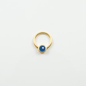 Κύκλος Χρυσός Μάτι Μπλε 1.2x1cm