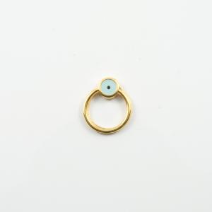 Κύκλος Χρυσός Μάτι Γαλάζιο 1.2x1cm
