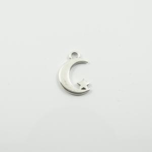 Metal Crescent-Star Silver 1.7x1.2cm