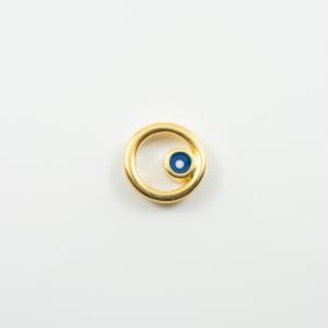 Κύκλος Χρυσός Μάτι Μπλε 1.3cm