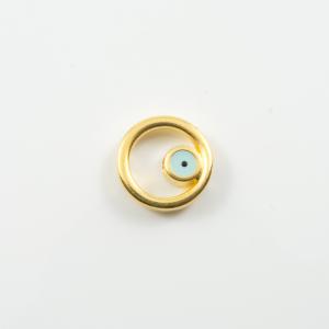 Circle Gold Eye Light Blue 1.3cm